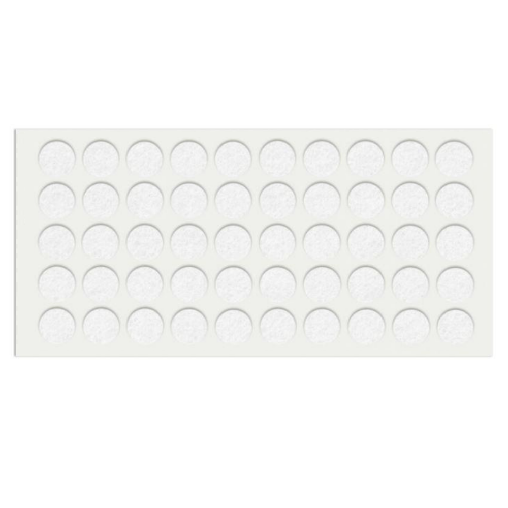 Samolepící podložka z filcu Ø18mm bílá