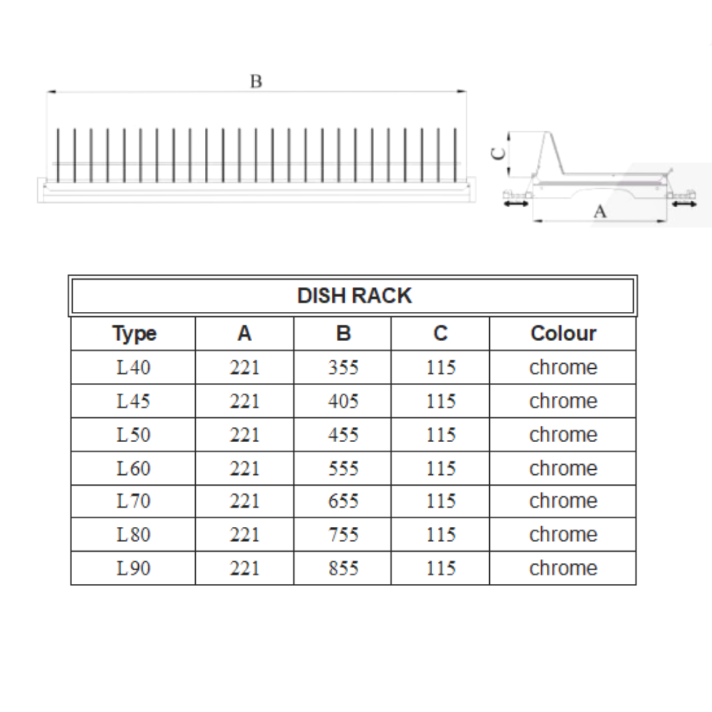 Samostatný sušák na nádobí do kuchyňské skříňky - chrom - 500 mm