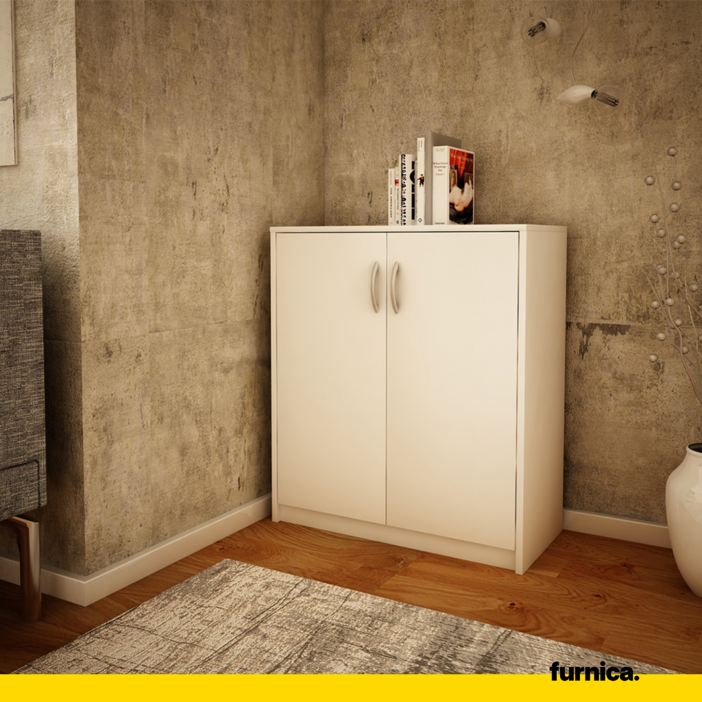 JULIA - Skříňka s policemi - 2 dveře - bílý matný povrch H85cm Š74cm H35cm