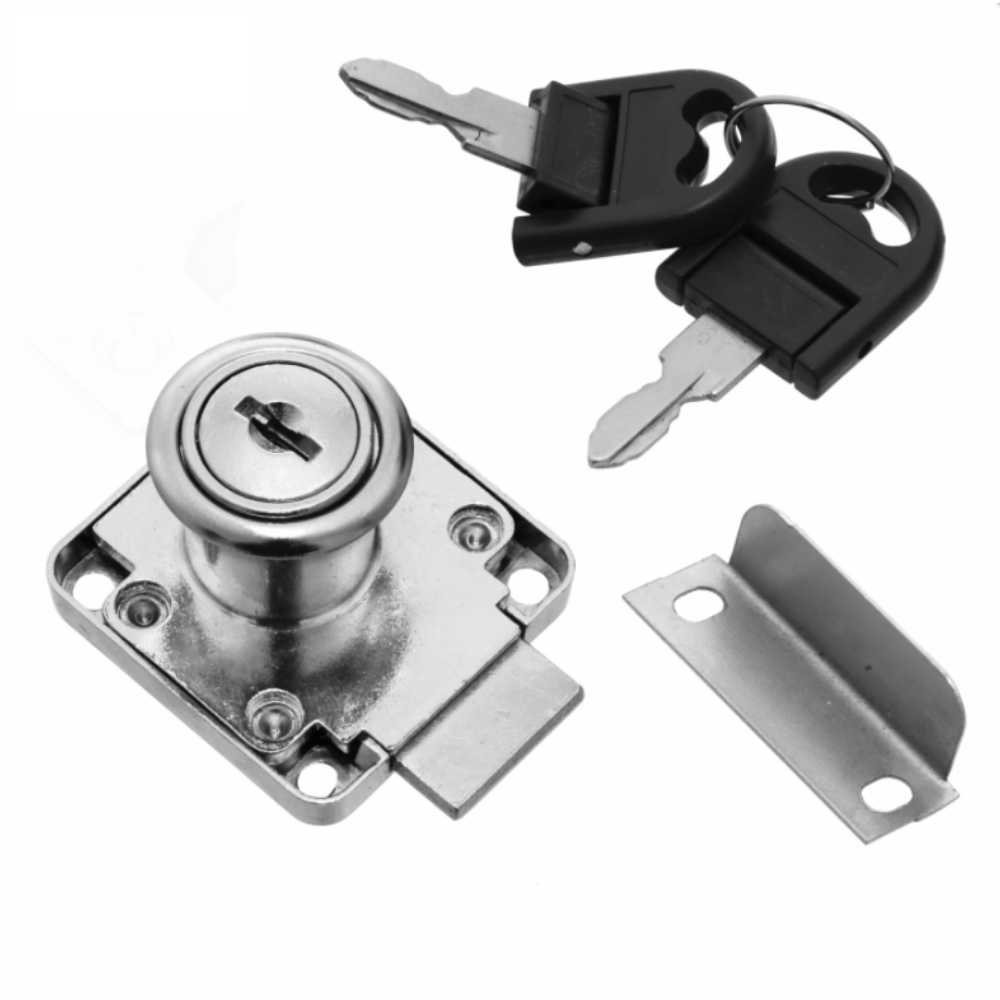 Čtvercový nábytek zámek 19x22mm, skládací klíč, chrom