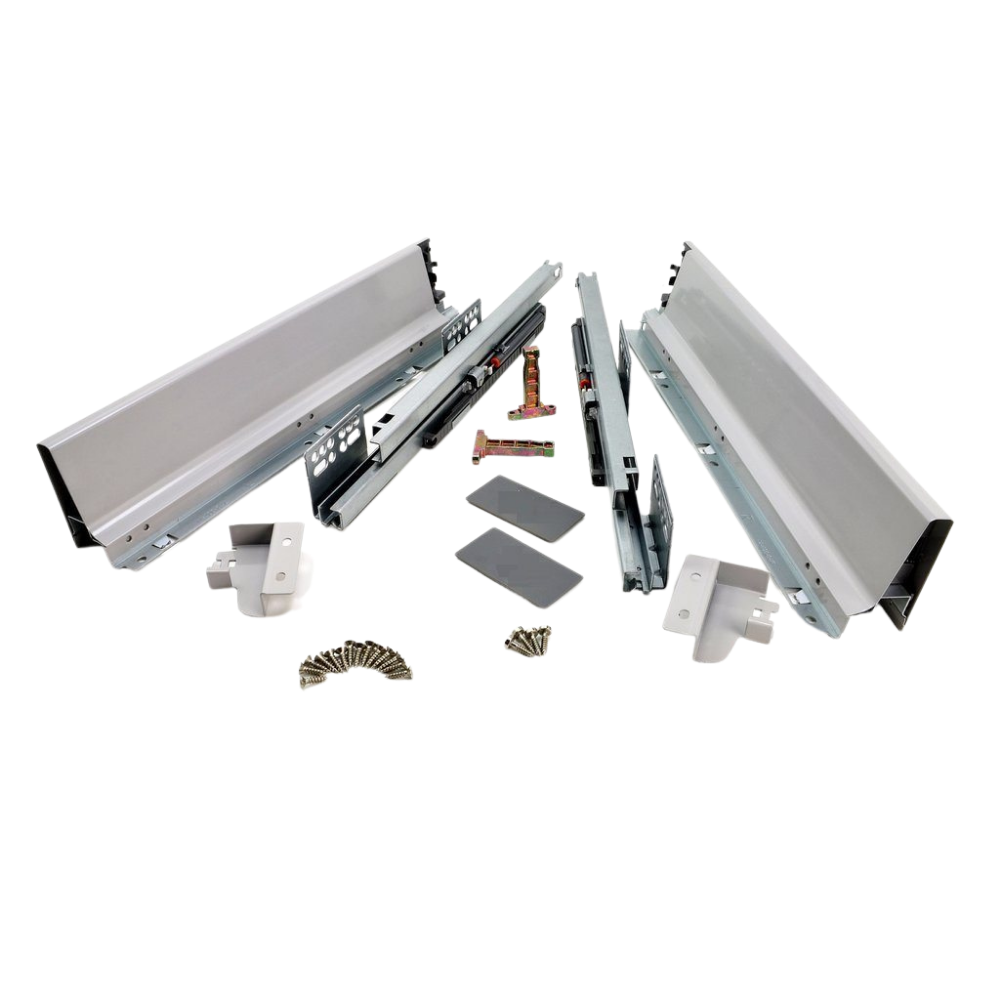 Systém zavírání zásuvky s tlumením, NÍZKÝ, V: 68 mm, stříbrný 300 mm.