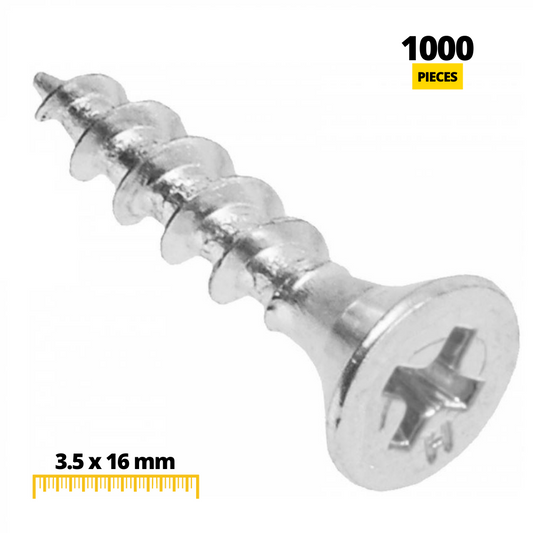 Dřevěné šrouby PH2 3,5x16mm bílý zinek (1000 ks) (2) – Furnica