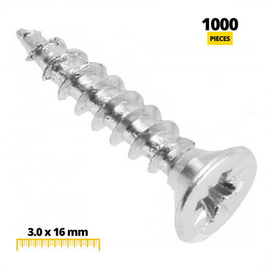 Dřevěné šrouby PZ1 3.0x16mm bílý zinek (1000 ks) (2) – Furnica