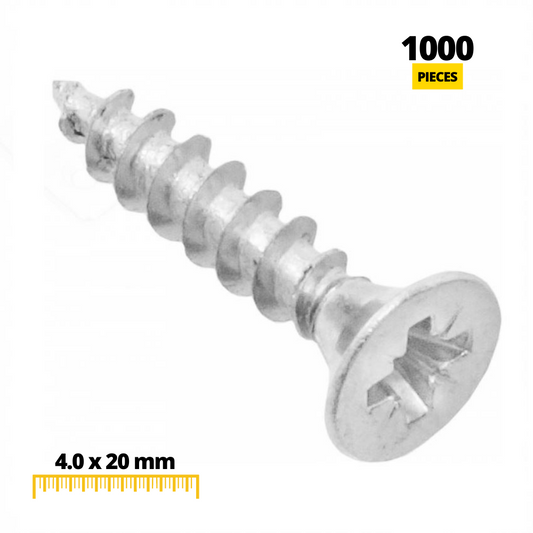 Dřevěné šrouby PZ2 4,0x20mm bílý zinek (1000 ks) (2) – Furnica