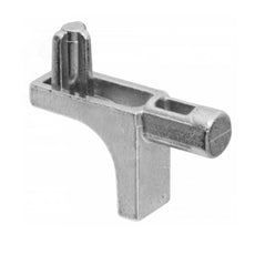 Úhlová kovová police s podporou a dřevěným kolíkem, niklová.