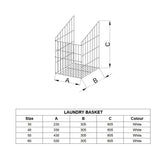 Skládací koš na prádlo 40 cm - bílý