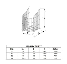 Skládací koš na prádlo 40 cm - bílý