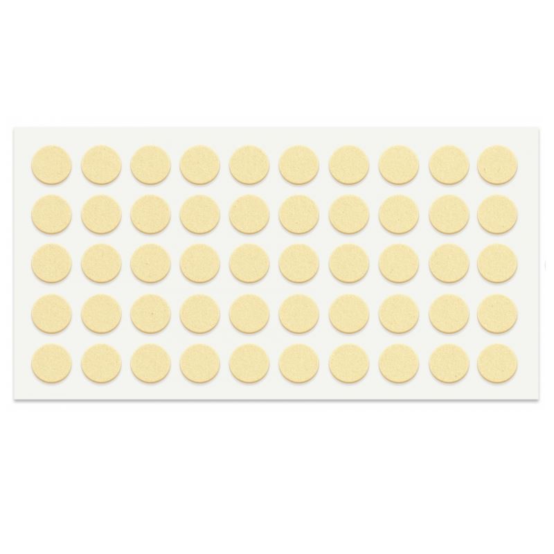 Nárazník na dveře skříně - samolepící - 10 mm - béžový - 50 kusů