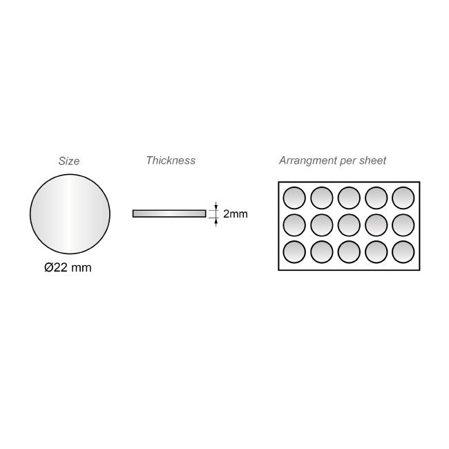 Bumper na dveře skříně - samolepící - 8x22mm černý - 30 kusů