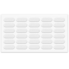 Bumper na dveře skříně - samolepící - 8x22mm bílý - 30 kusů