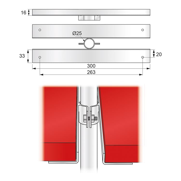 Dlouhá dvoustranná police, chromovaná