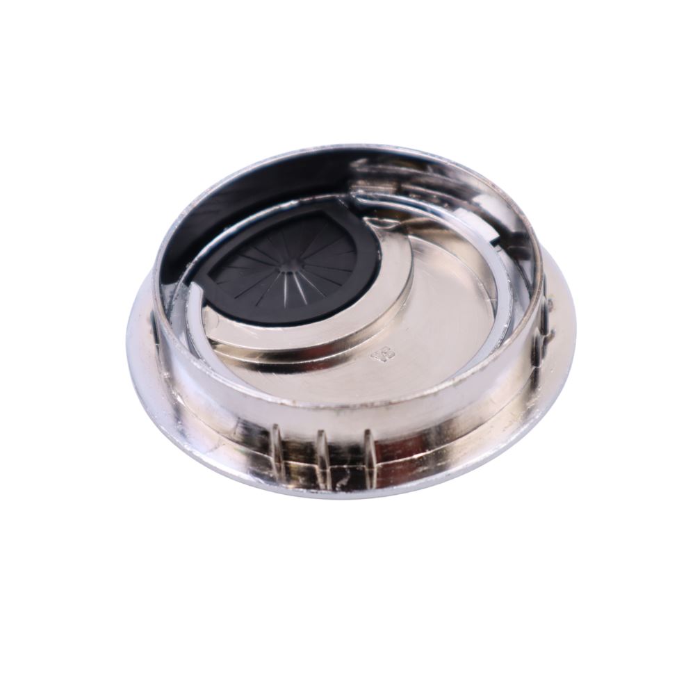 Kovový kabelový gromet s gumovým otvorem - chrom Ø60mm