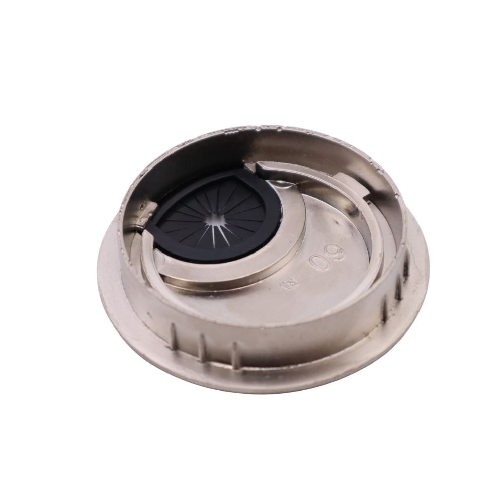 Kovový kabelový gromet s gumovým otvorem - saténový Ø60mm