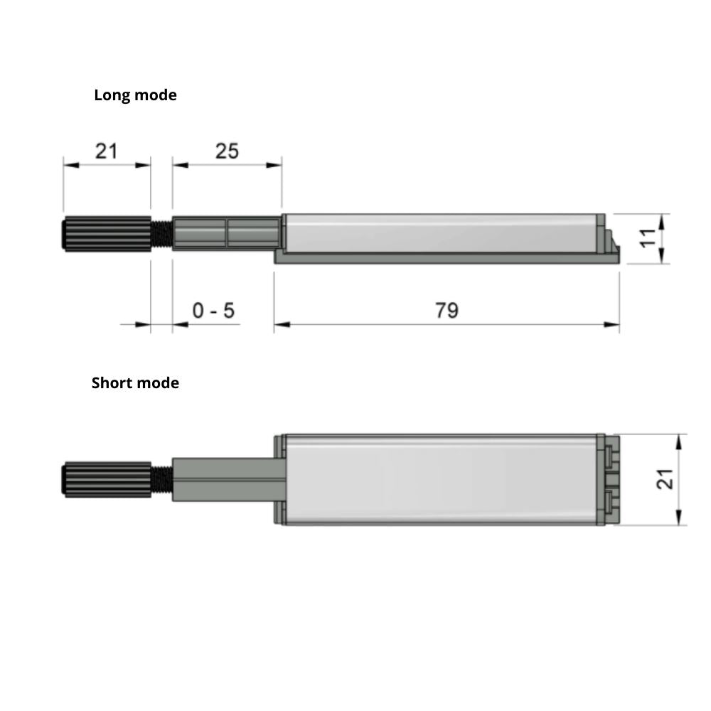 Tlačit na otevření zámku - pružinové panty - s gumovou špičkou, zinek/šedá.