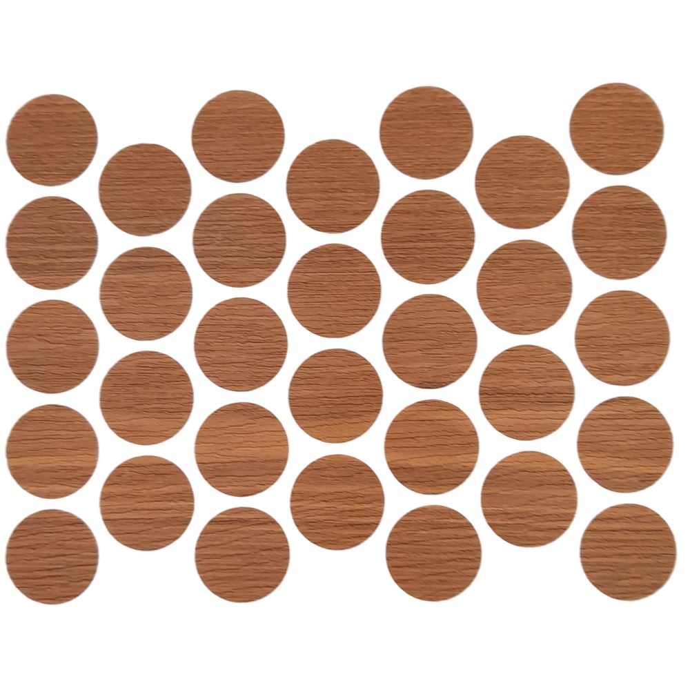 Samolepící krytky na šrouby - starožitný borovice 18 mm