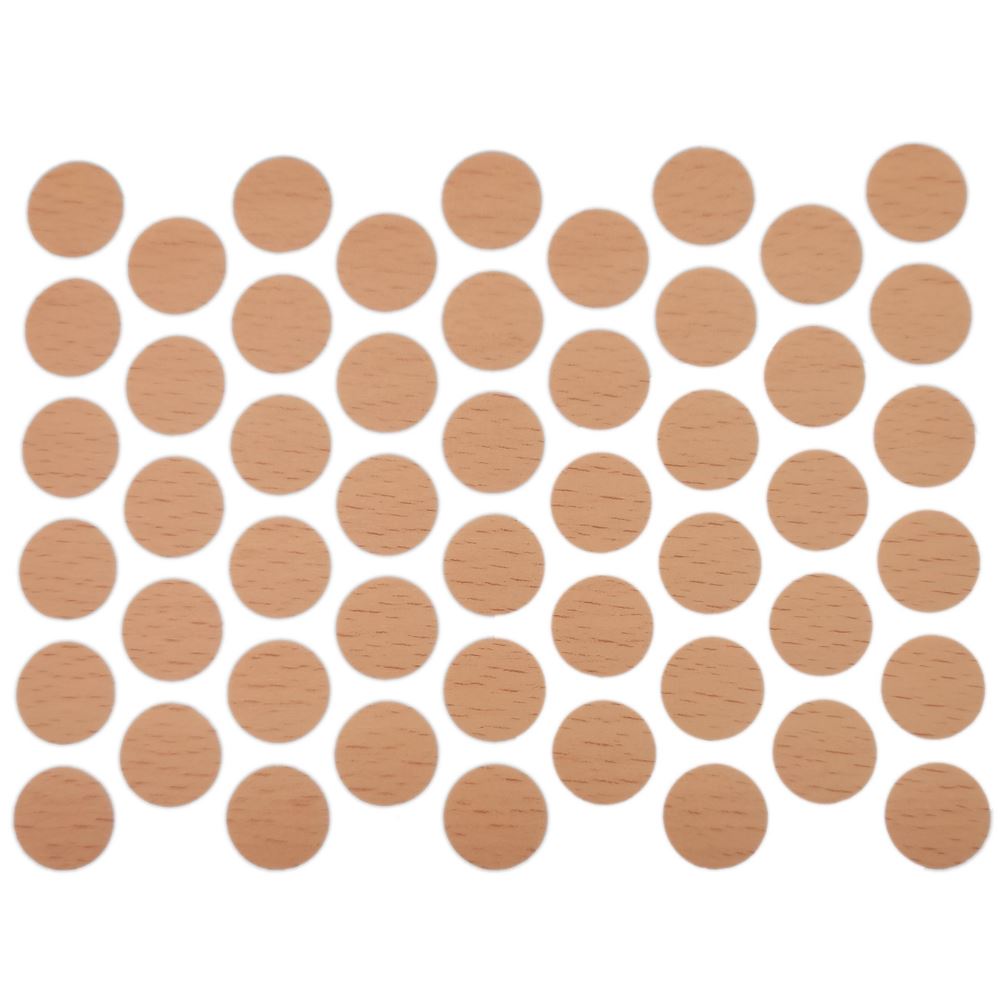 Samolepící krytky na šrouby - buk 14 mm