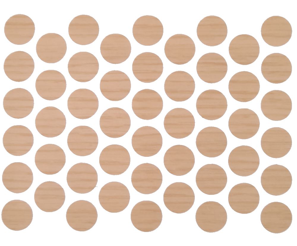 Samolepící krytky na šrouby - vlnitý dub 14 mm