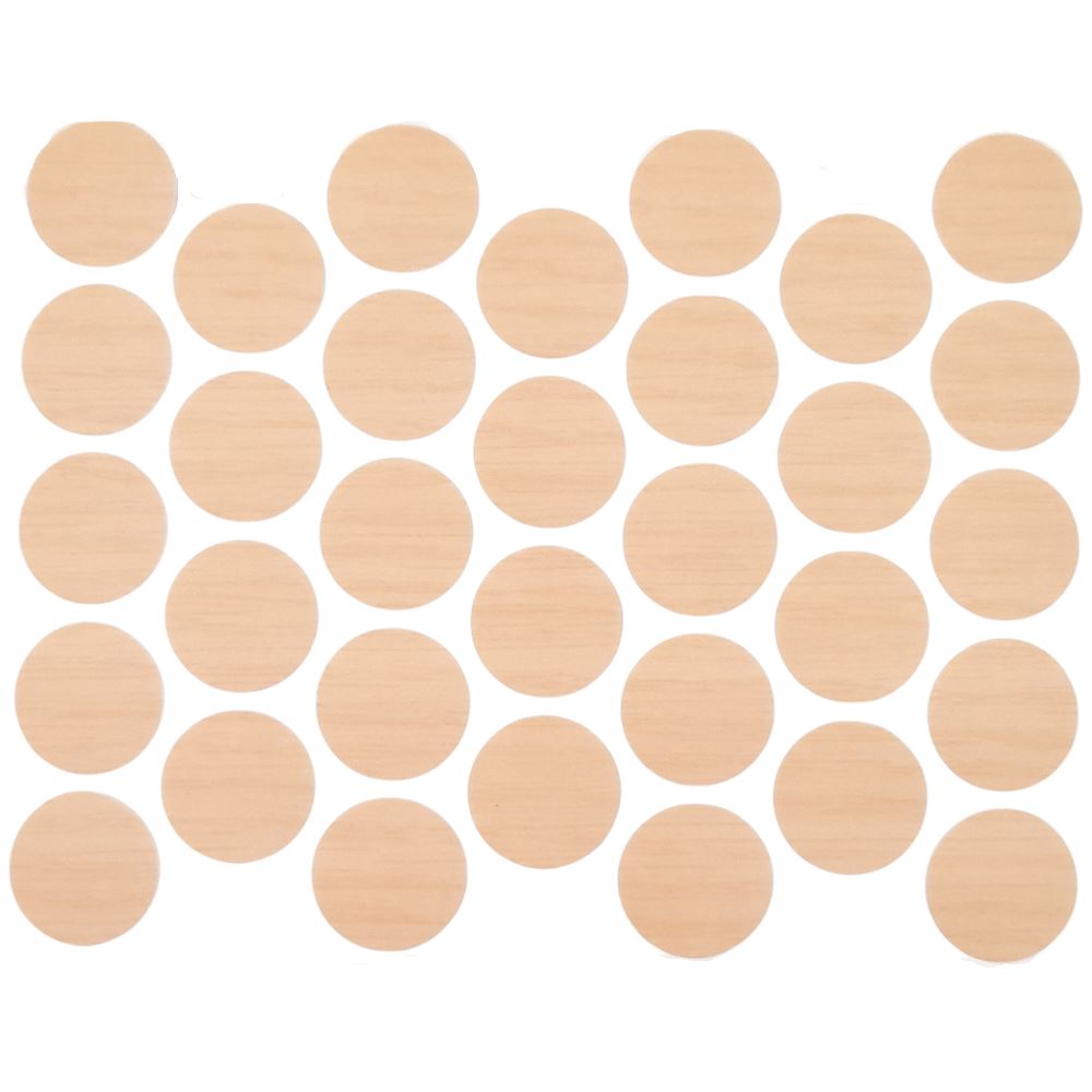 Samolepící krytky na šrouby - vlnitý dub 18 mm