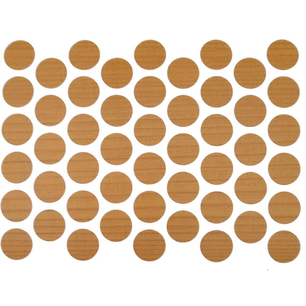 Samolepící krytky na šrouby - tmavý borovice 14 mm