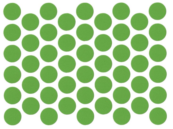 Samolepící krytky na šrouby - zelené, 14 mm