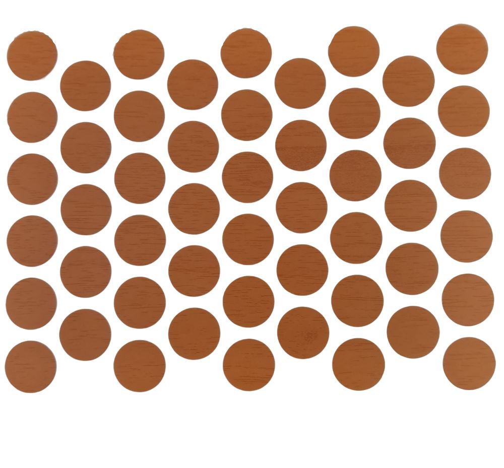 Samolepící krytky na šrouby - italský ořech 14 mm