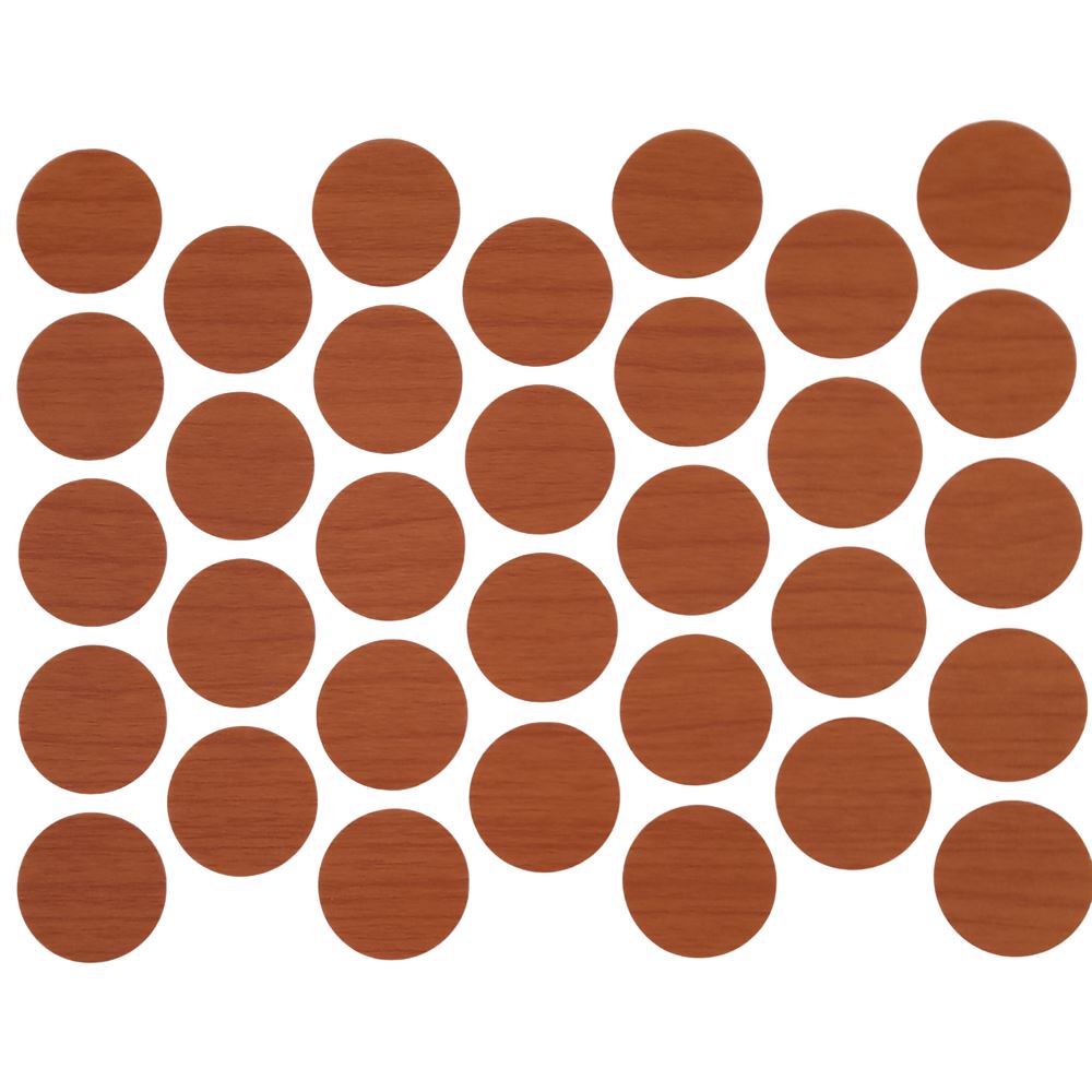 Samolepící krytky na šrouby - světlá třešeň 18 mm