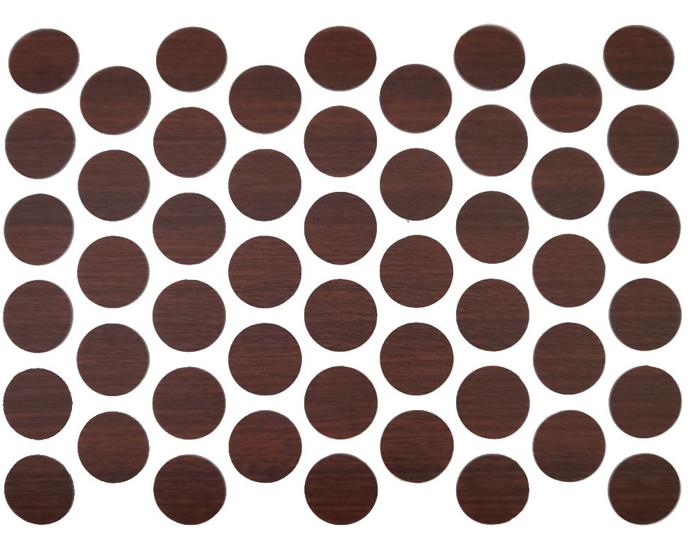 Samolepící krytky na šrouby - mahagonové, 14 mm