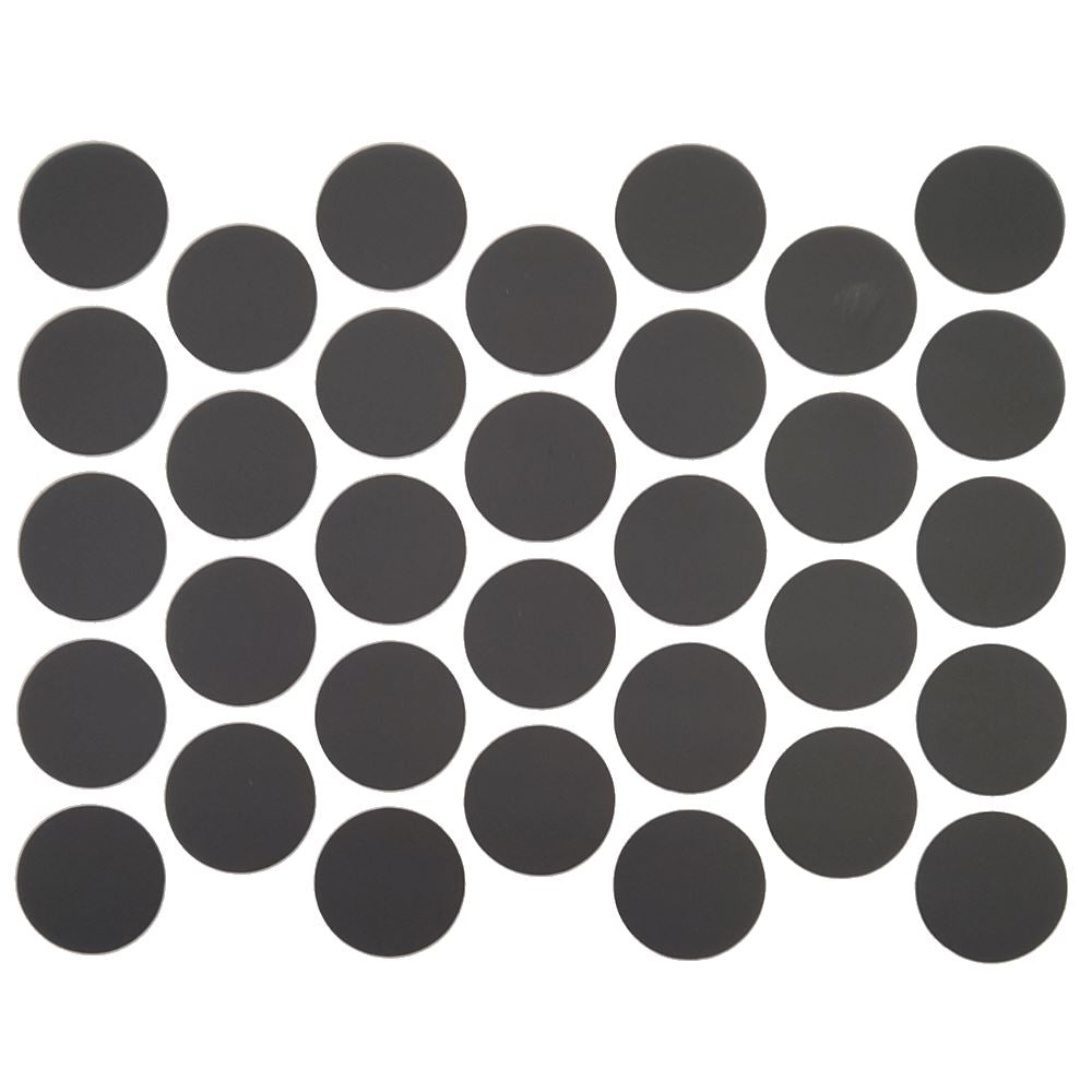 Samolepící krytky na šrouby - matně černé 18 mm