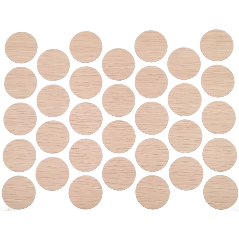 Screw cover caps Self-Adhesive - Milk Oak 18mm Furnica