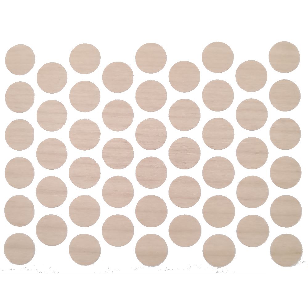 Samolepící krytky na šrouby - přírodní bříza 14mm