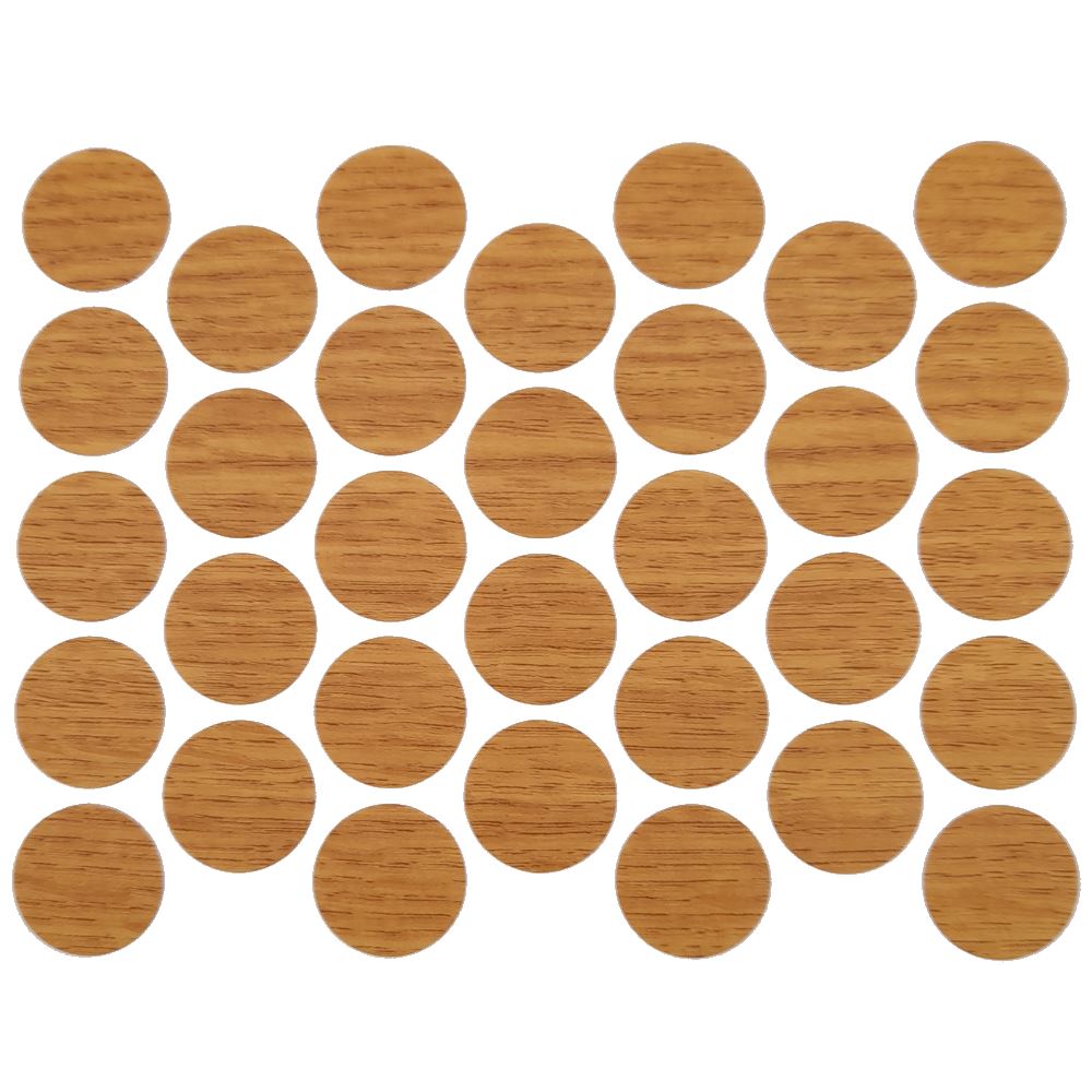 Samolepící krytky na šrouby - dubové 18 mm