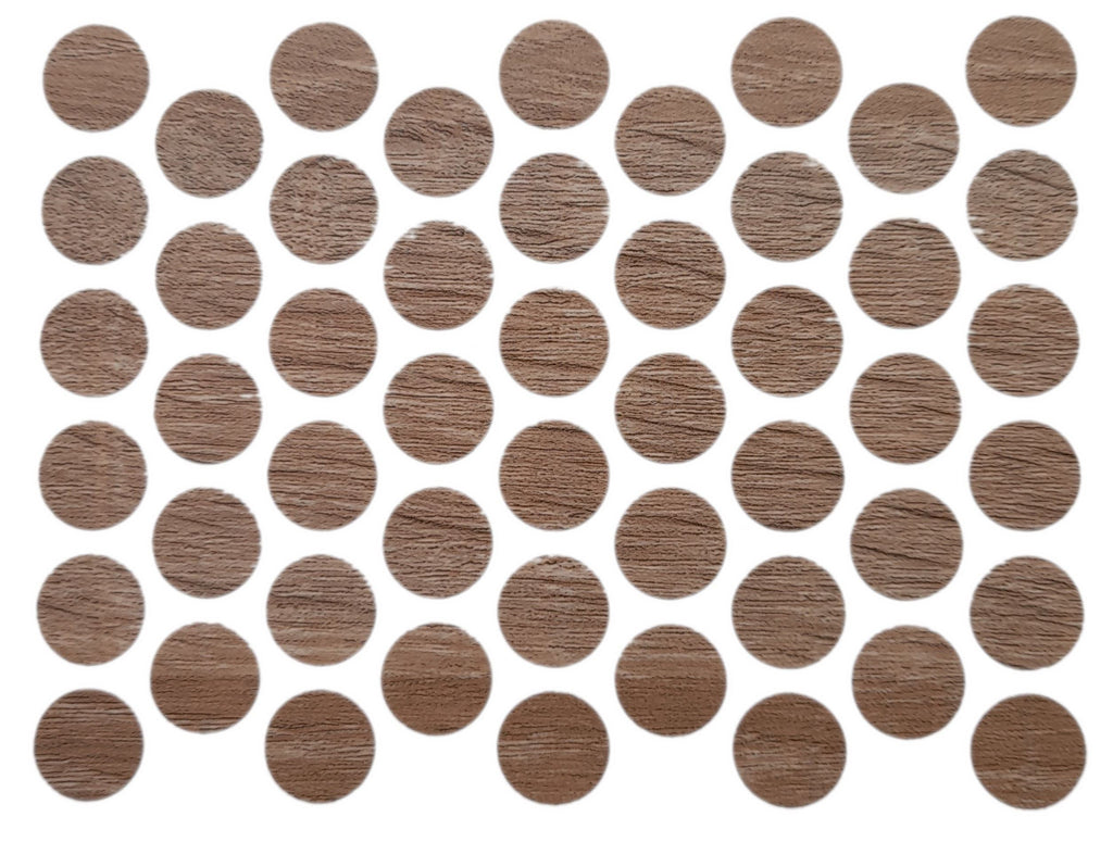 Samolepící krytky na šrouby - dub Sonoma 14 mm