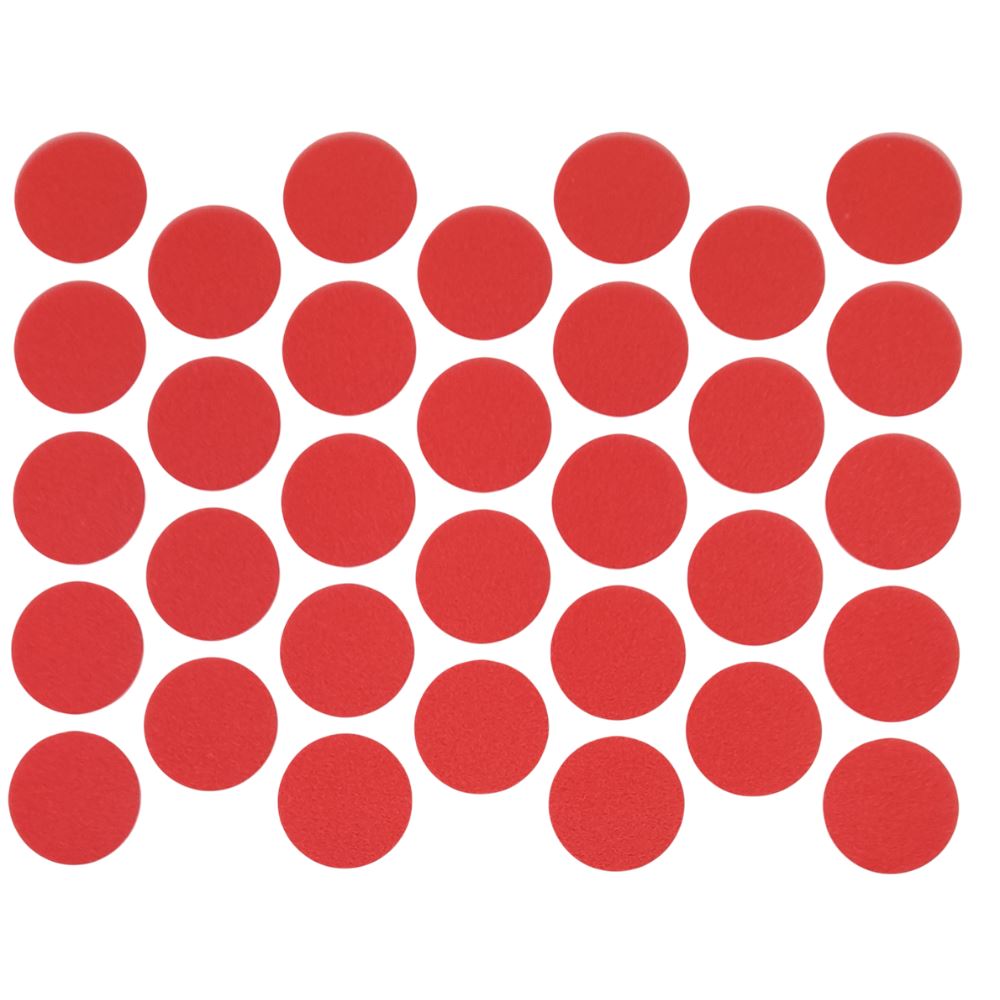 Samolepící krytky na šrouby - červené 18 mm
