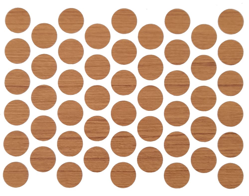 Samolepící krytky na šrouby - Teakové 14mm