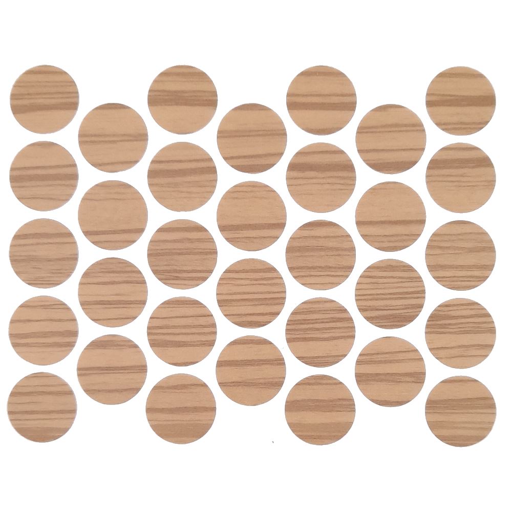 Samolepící krytky na šrouby - Zebrano 18mm