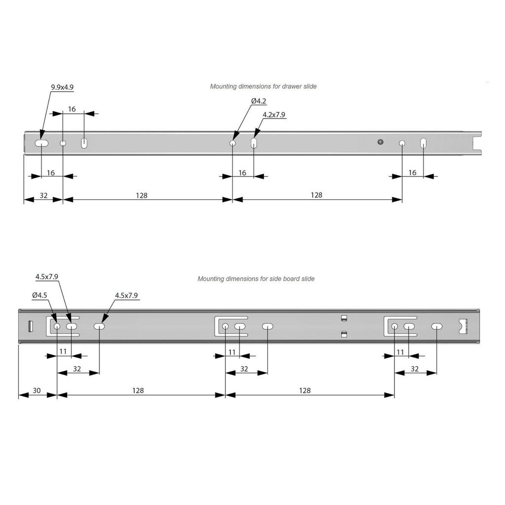 Sada kuličkových výsuvů (levý a pravý), H27