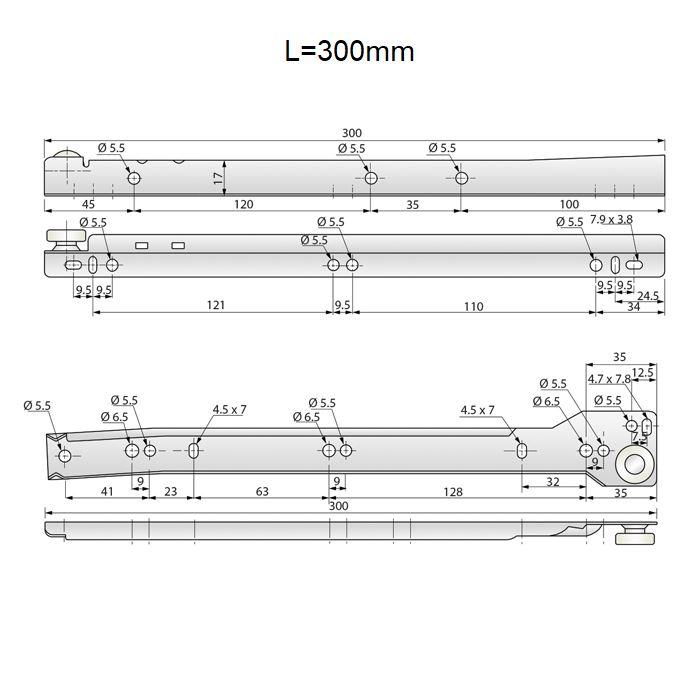 Sada bílých posuvných rolet POM