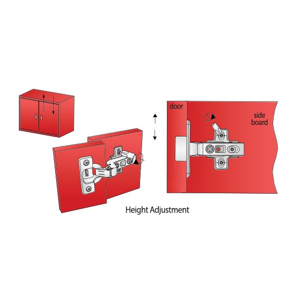Soft-Close pantový zámek, montážní deska H0 s EURO šrouby, příčné dveře