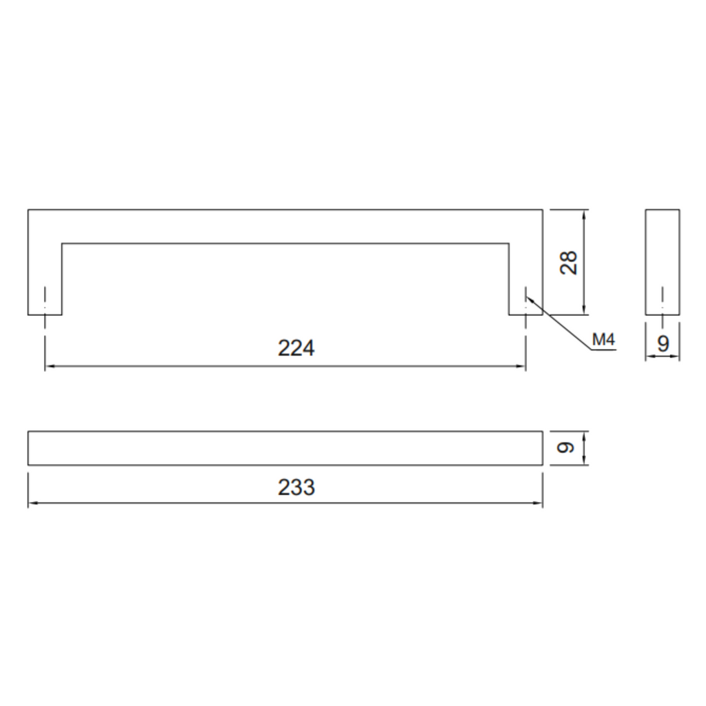 MODERN - Nábytková rukojeť 224 mm - Chrom