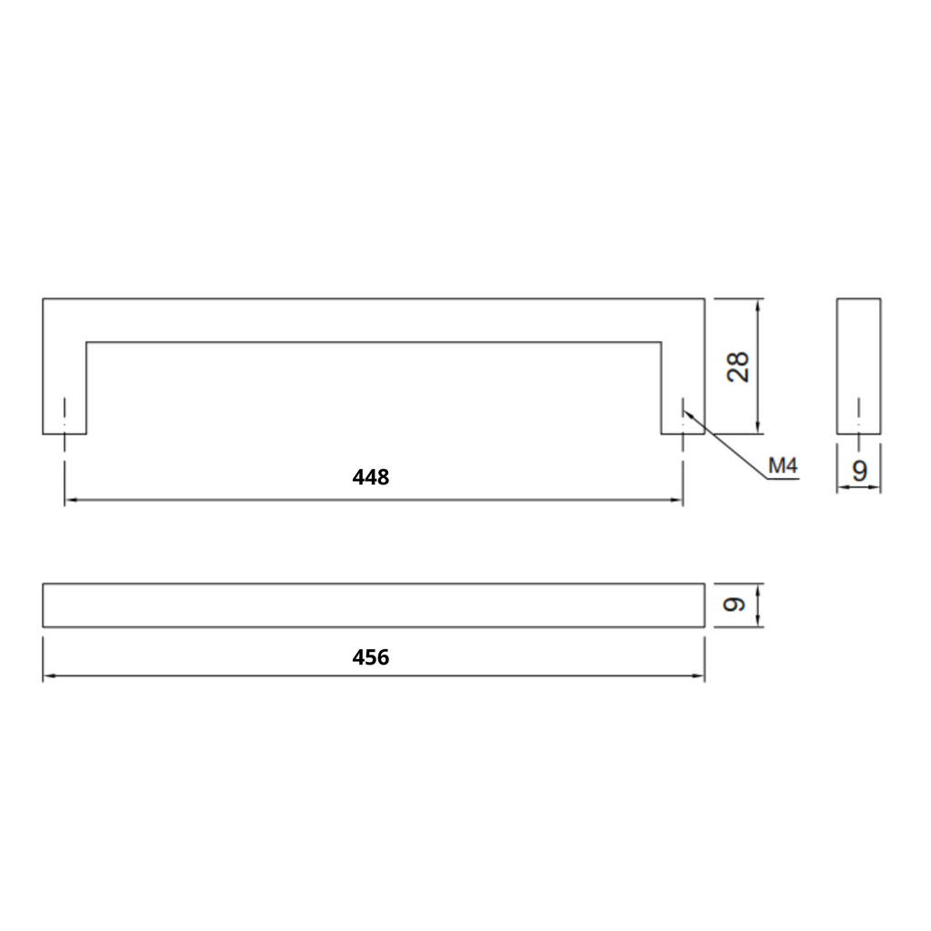 MODERN - Nábytková rukojeť 448 mm - Chrom