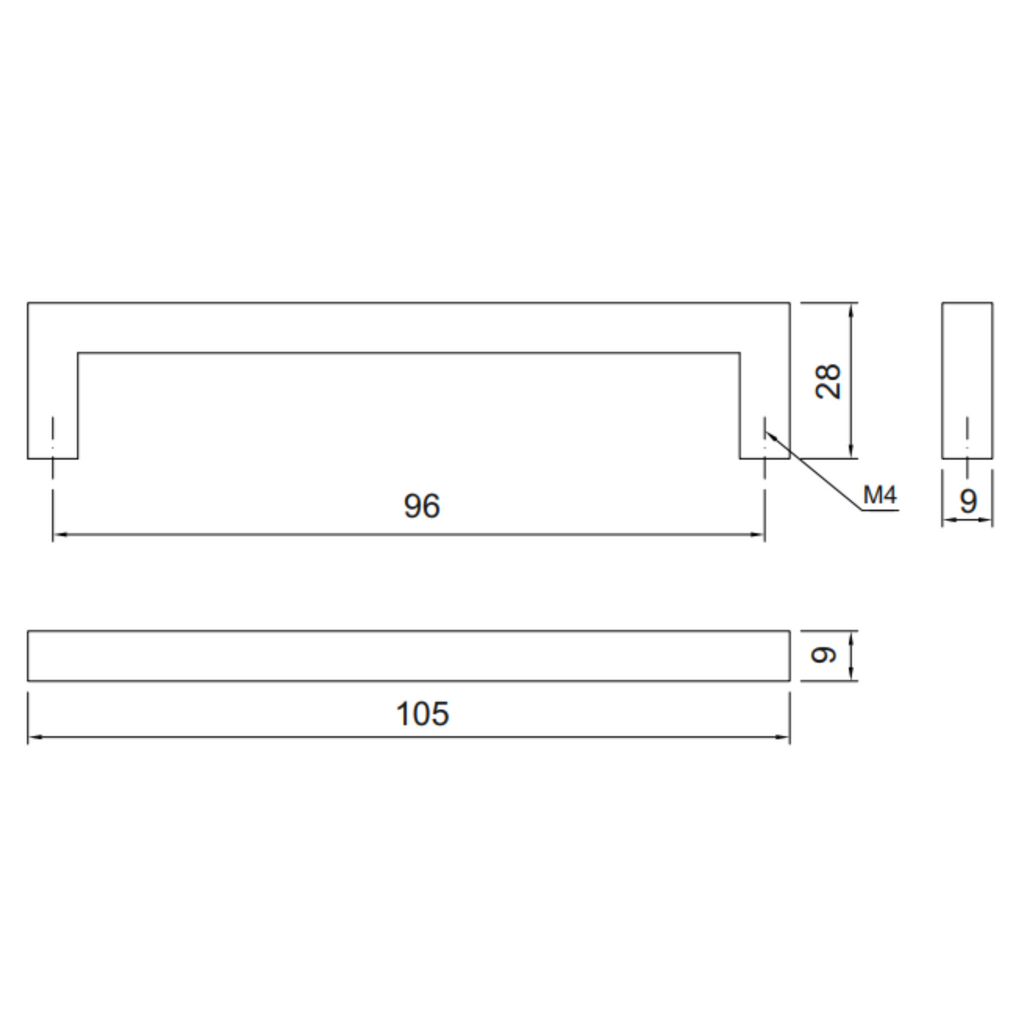 MODERN - Nábytková rukojeť 96 mm - Chrom