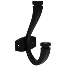 Dvojitý háček na klobouky a kabáty - 128 mm - černý