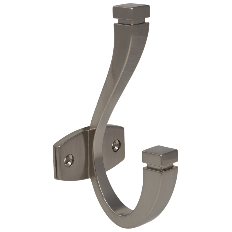 Dvojitý háček na klobouky a kabáty - 128 mm - kartáčovaná ocel