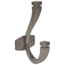 Dvojitý háček na klobouky a kabáty - 128 mm - kartáčovaná ocel