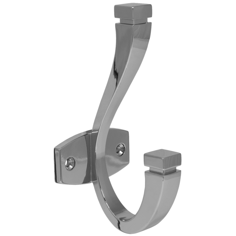 Dvojitý háček na klobouky a kabáty - 128 mm - chrom