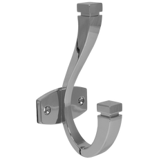 Dvojitý háček na klobouky a kabáty - 128 mm - chrom