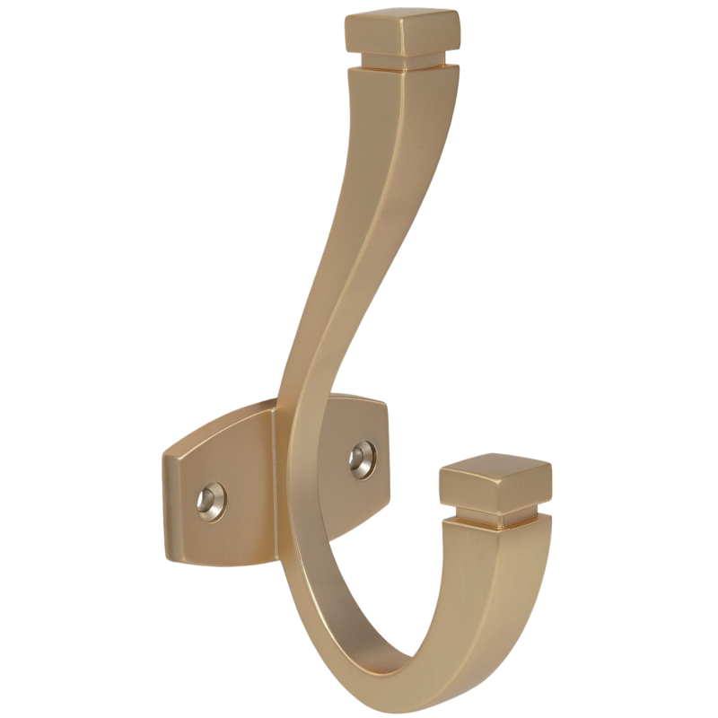 Dvojitý háček na klobouky a kabáty - 128 mm - matně zlatý