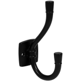 Dvojitý háček na klobouky a kabáty - 115 mm - černý