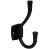 Dvojitý háček na klobouky a kabáty - 115 mm - černý