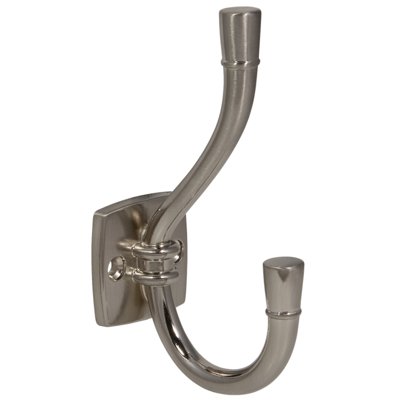 Dvojitý háček na klobouky a kabáty - 115 mm - kartáčovaná ocel